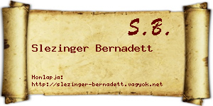Slezinger Bernadett névjegykártya